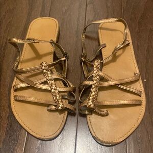 Women's Bronze Strappy Sandals